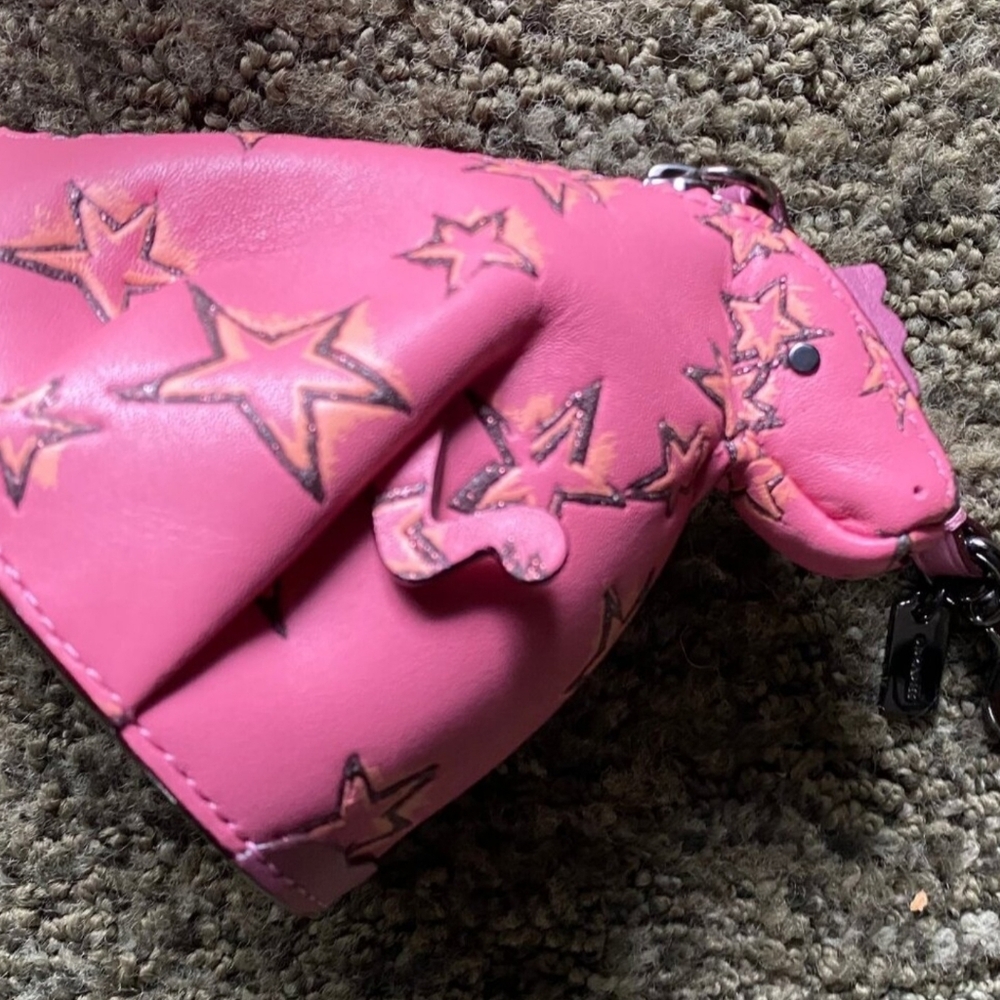 Coach Vibrant Pink Leather Hobo Bag With Wallet And Dinosaur Coin Purse - Picture 7 of 7